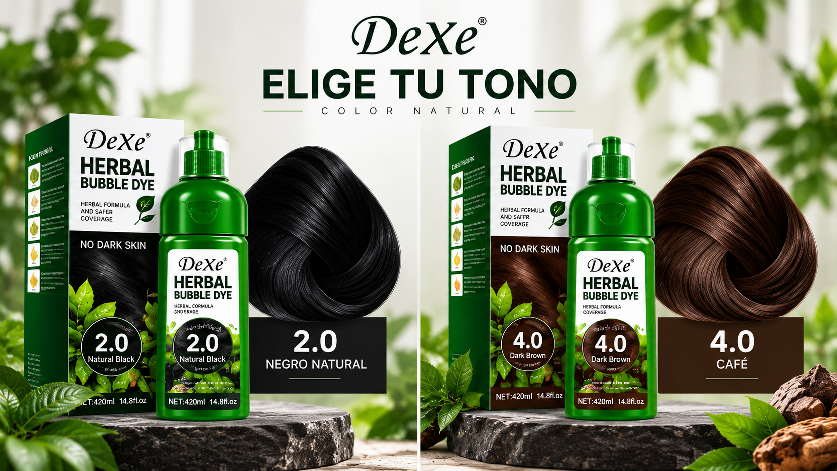 DeXe 2.0 Negro Natural y 4.0 Café