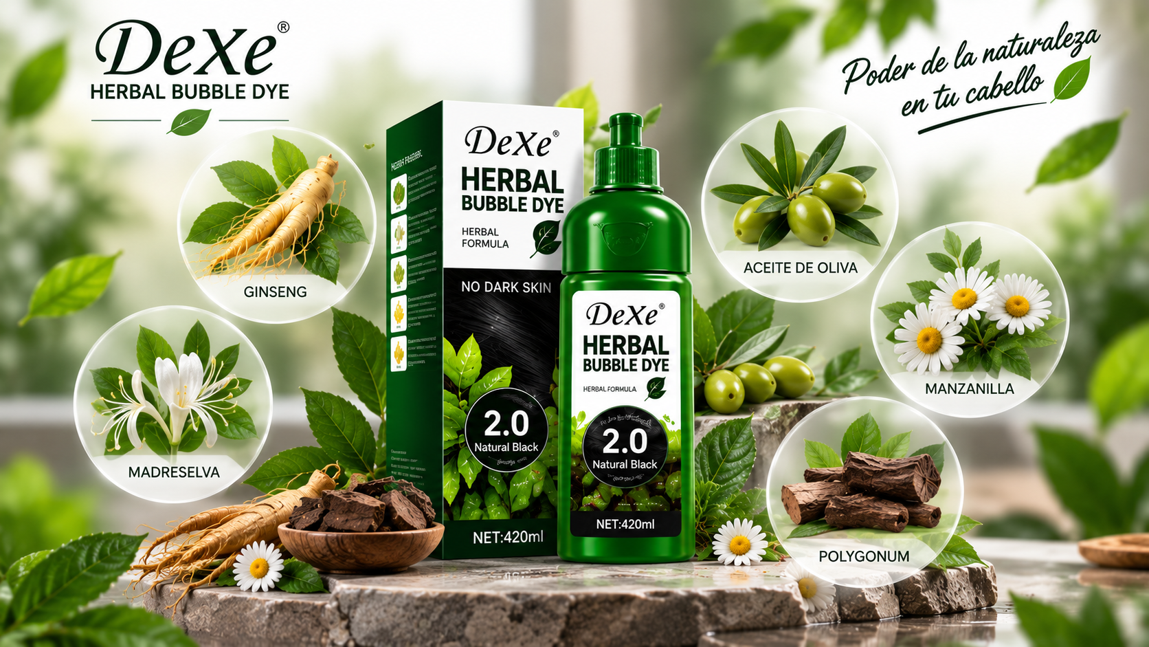 Fórmula herbal de DeXe Herbal Bubble Dye